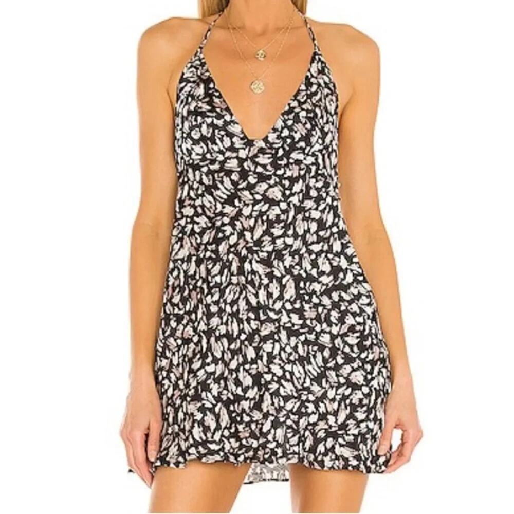 Free People patterned mini preppy Y2K babydoll dress multi Large A005812